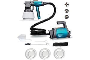 Tilswall Paint Sprayer 800W HVLP Spray Paint Gun with 1300ml Capacity Container, 4 Nozzles, 3 Patterns, 120 DIN-s Paint Sprayer for House Painting, Cabinets, Fence, Walls, Home Interior Shark 800