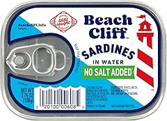 Beach Cliff Wild Caught Canned Sardines in Water, No Salt Added – High Protein, Keto Friendly, Gluten Free – Ideal Can Sardin