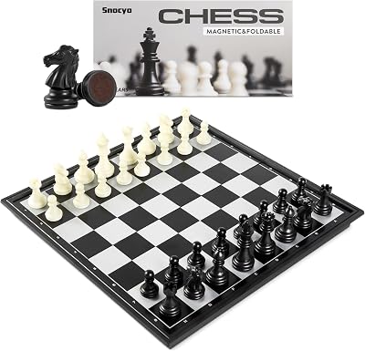 Snocyo Magnetic Folding Chess Set Board with Pieces for Kids Adults Travel