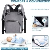 Lekebaby Nappy Changing Bag Backpack with Changing Mat Grey Arrow Print view 5