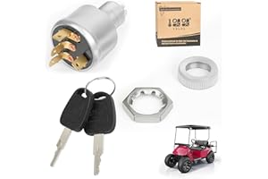 10L0L Ignition Switch for EZGO Golf Carts (1981-Up) - 4-Terminal Key Starter Switch Compatible with TXT, Workhorse, ST, Shuttle & Medalist Models - Replace OEM 33639-G01 (Standard Key)