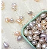 AAA 50pcs Color Beads 7.5-8.5 mm Natural Freshwater Pearls with 0.8 cm Professional DIY Jewelry Beads for Necklaces, Quilt Earrings Design Handicraft Projects