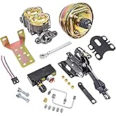 iiLentes 8" Universal Dual Power Brake Booster Conversion Kit with 1" Prop Chrome Brake Booster Master Cylinder Compatible wi