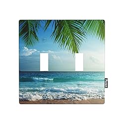 Pznen Beach 2-Gang Wall Plate Dual Switch Faceplate