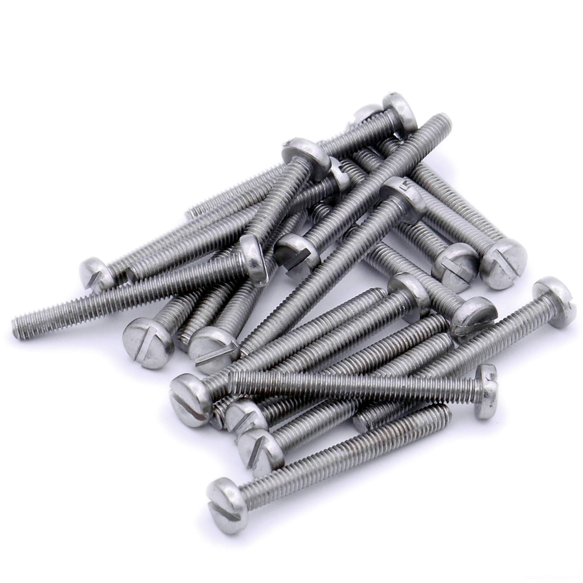 M3 (3mm x 14mm) Slot Pan Machine Screw (Bolt) - Stainless Steel (A2) (Pack of 20)