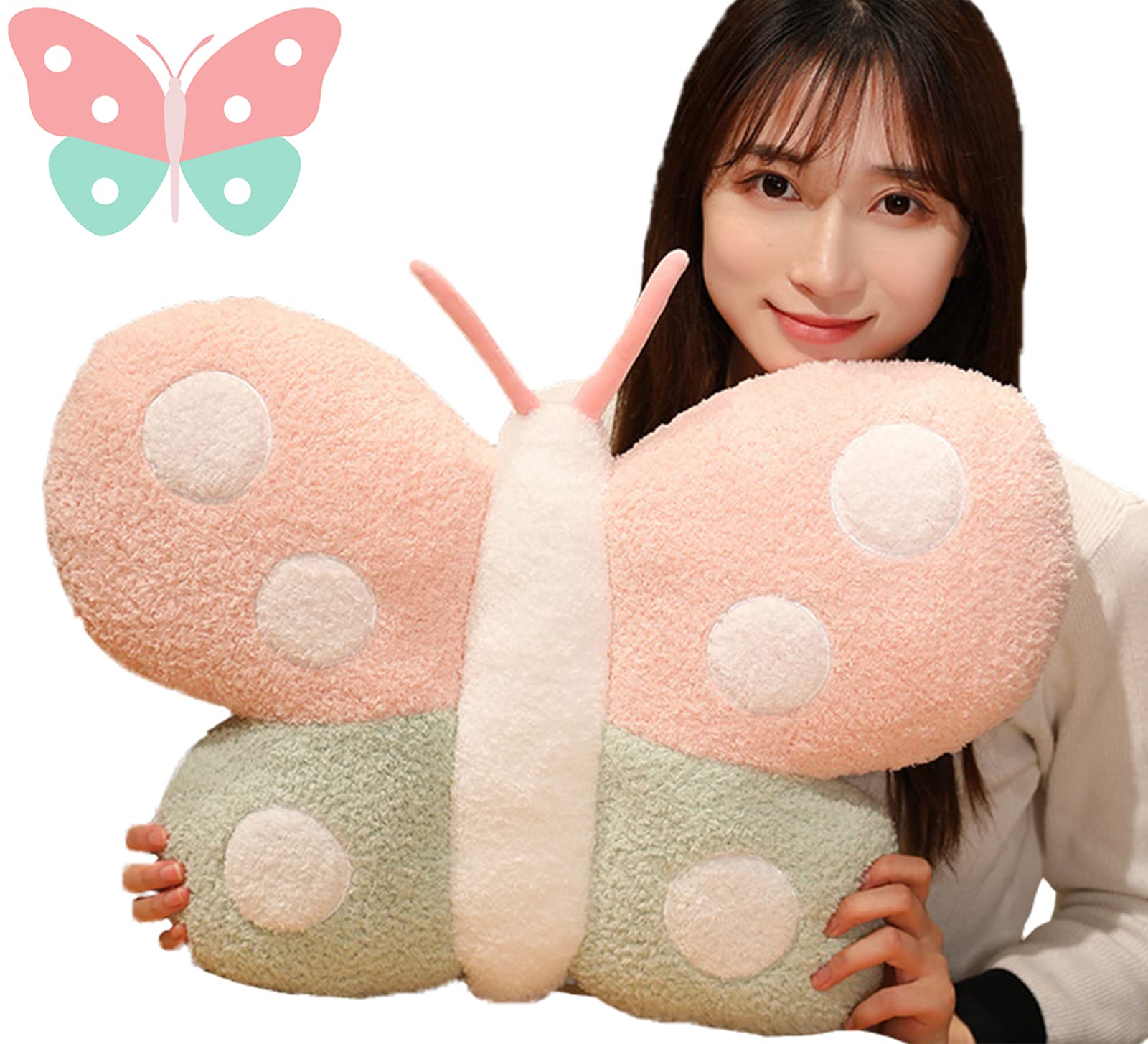 TONGSONG Cute Pillow Plush Butterfly Stuffed Animal Stuff Butterfly Plush Pillow Toys Kawaii Soft Butterfly Pillow Hugging Stuffed Butterfly Gift for Kids Home Decor