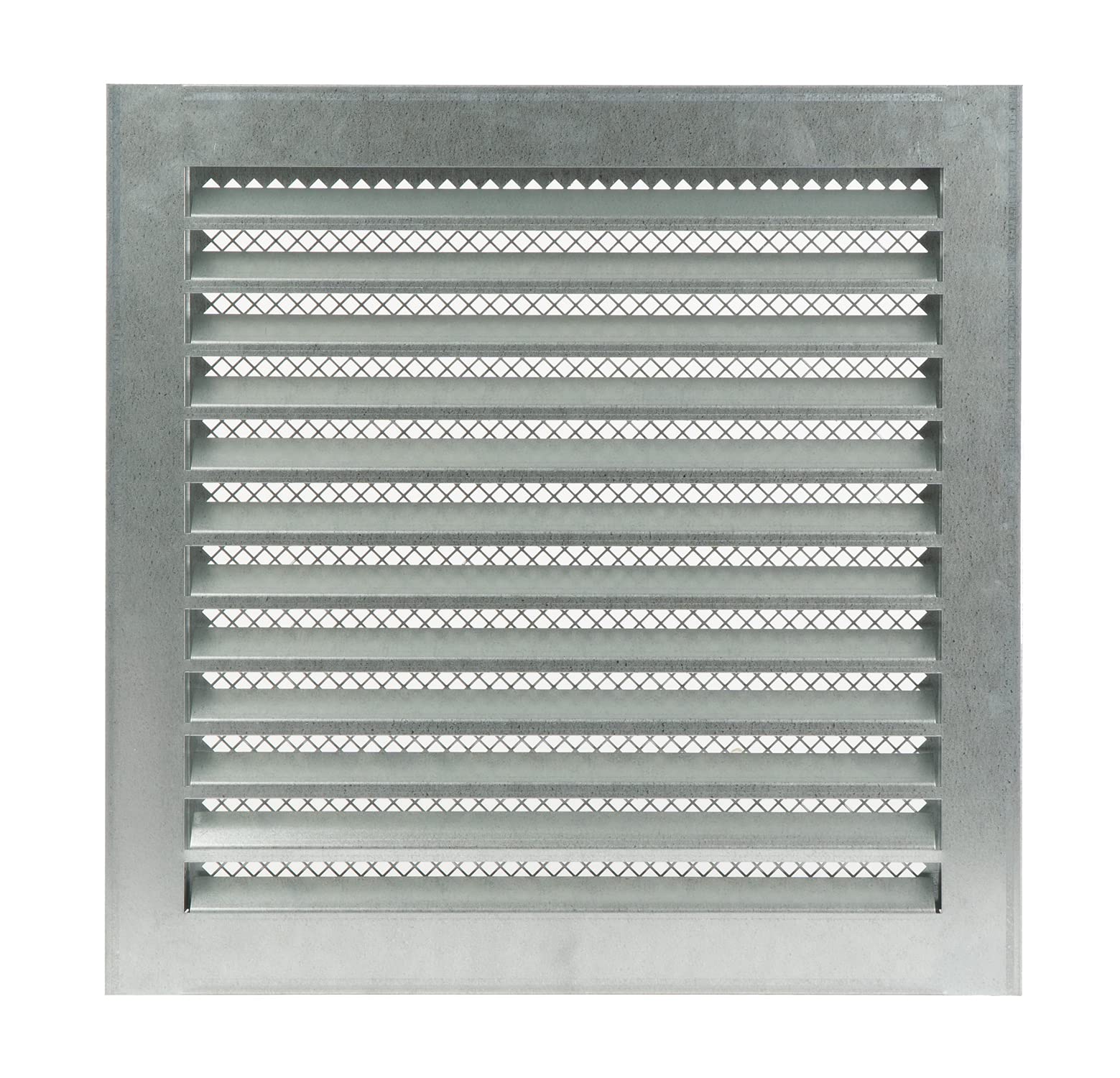 Steinberg14 Galvanised Metal 300x300mm / 12x12'' Industrial Grille with Insect Mesh - Steel Ventilation Cover