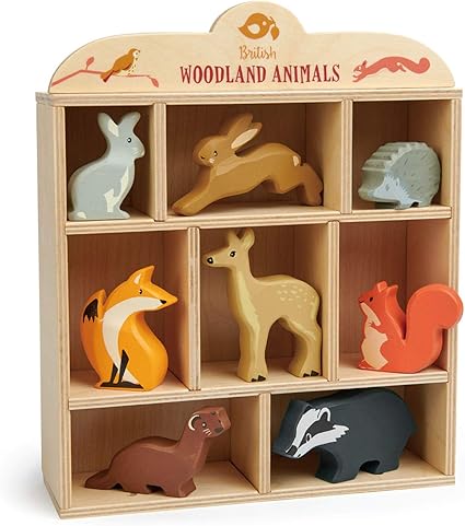 wooden forest animals