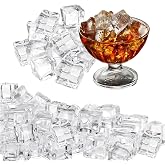 Fake Ice, 0.7'' Fake Ice Cubes Clear Acrylic Ice Cubes Vase Fillers for Centerpieces Square Rock Diamond Crystals for Photogr