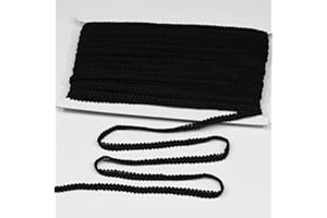 dlboboai Gimp Braid Trim Polyester Braided Ribbon 22 Yards 8mm Wide Centipede Braided Lace Trim for Sewing Crafts Clothing Curtains Accessories Lampshade Home DIY Decoration (Black, 8mm Wide)