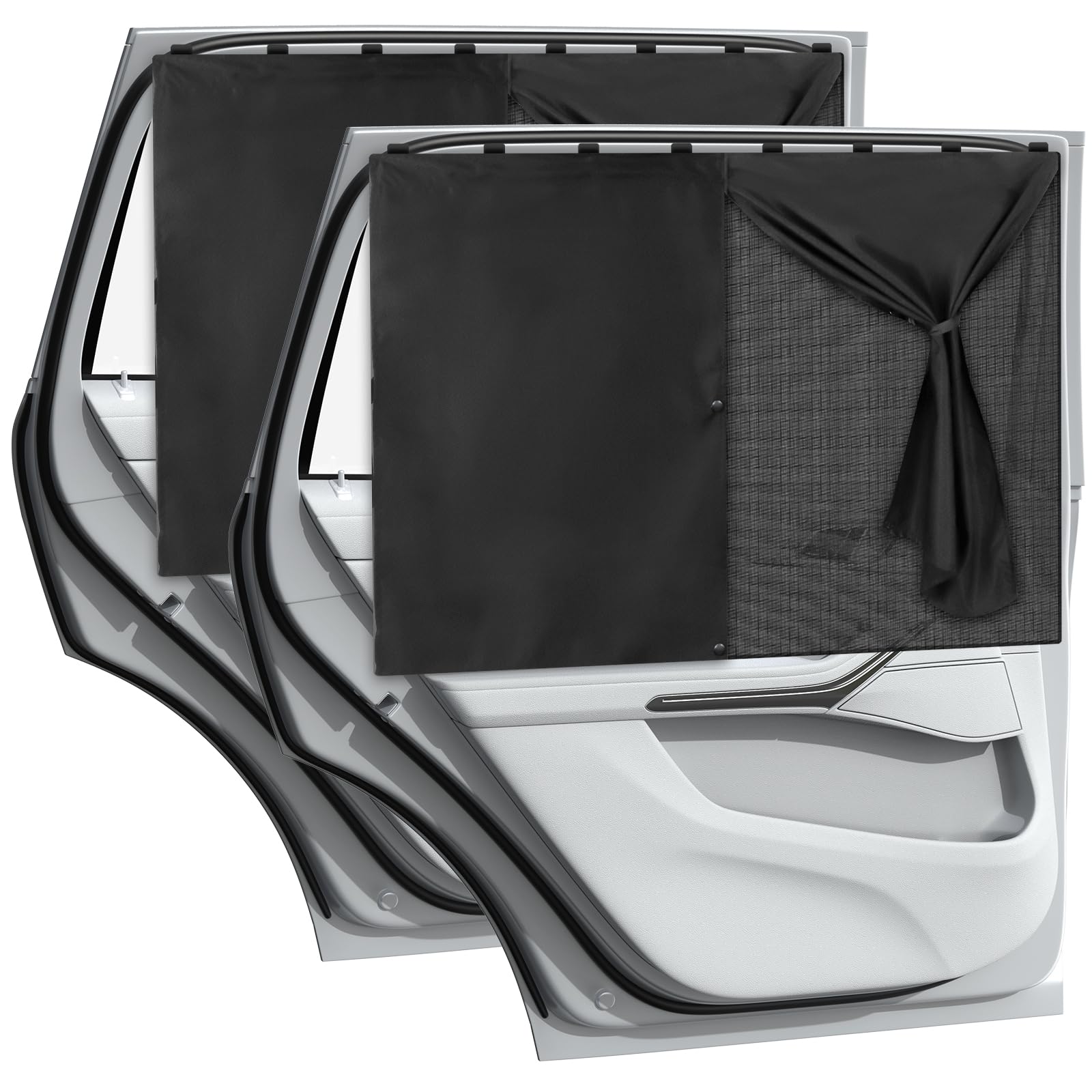 Photo 1 of Car Window Shades with 8 Strong Magnets-26.8"x19.7" Dual Layer Car Rear/Side Window Sunshade for Baby - Full Blackout Semi-Transparent 2-in-1 Universal Auto Sun Shade for Kid & Pet Protection (2 Pack)
