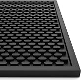 AXIESO Bar Mat 18 x 12 in - Silicone Coffee Bar Mats for Countertop | 1/2 in thick, heat-resistant, food-safe drip mat; non-slip dish drying mat for kitchen counters, restaurants and glassware