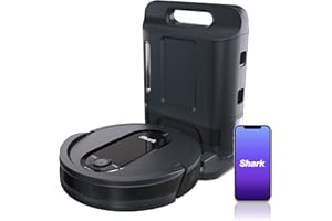 Shark AV1010AE IQ Robot Vacuum with XL Self-Empty Base, Bagless, 45-Day Capacity, Advanced Navigation, Alexa & Wi-Fi, Multi-Surface Brushroll, for Pets, Dander & Dust, Carpet & Hard Floor, Black