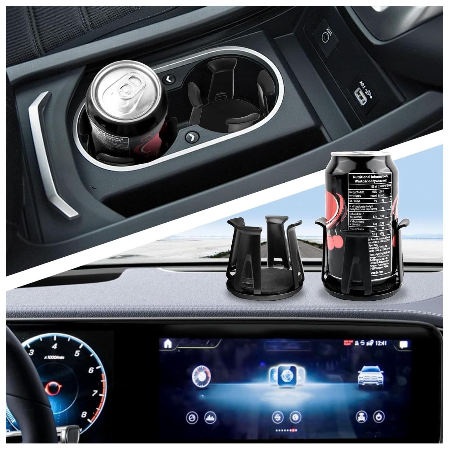 Photo 1 of 2PCS Car Cup Holder Insert,Self-Adhesive Portable Cupholder Insert for Car for Fixing Cups/Drinks,Universal Automotive Cup Holders with Adaptive Clamping Arm Cars Accessories