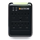 Satechi Slim Surge Protector Black (6 AC & 2 USB) 2.4 amp Output for Charging iPhone 6, 5S, 5C, 5, 4S, 4 iPad 1, 2 & 3, iPad Mini, Samsung Galaxy S5, S4, Tab 2, Blackberry Playbook, HTC Flyer