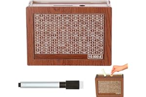 Meiguihai Savings Box Money Box with Money Target and Numbers,Portable Storage Case Piggy Bank for Adults,$10000 Savings Chal