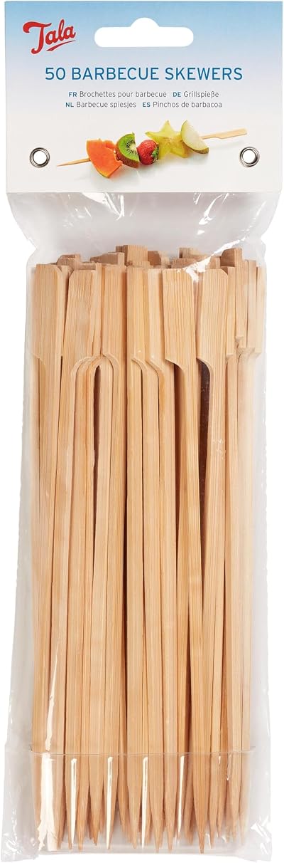 Tala Bamboo Skewers 18cm Pack of 50 Flat End Eco Friendly BBQ Grilling