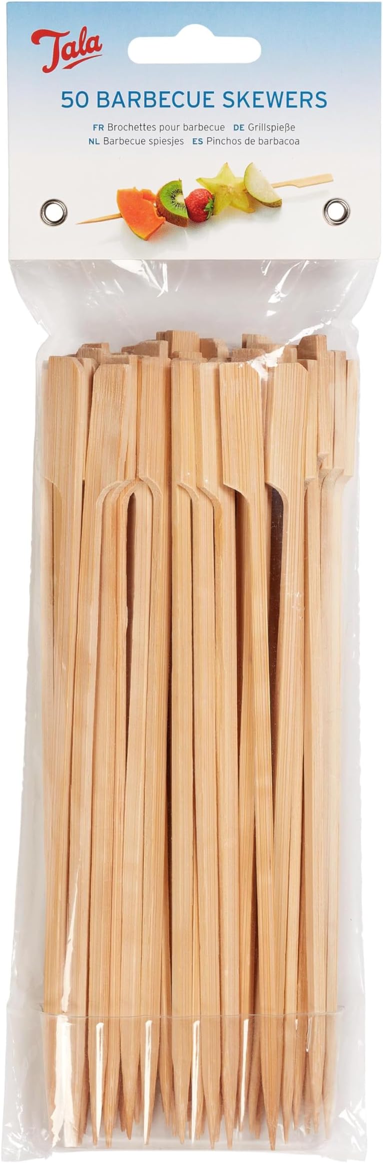 Tala Bamboo Skewers 18cm Pack of 50 Flat End Eco Friendly BBQ Grilling