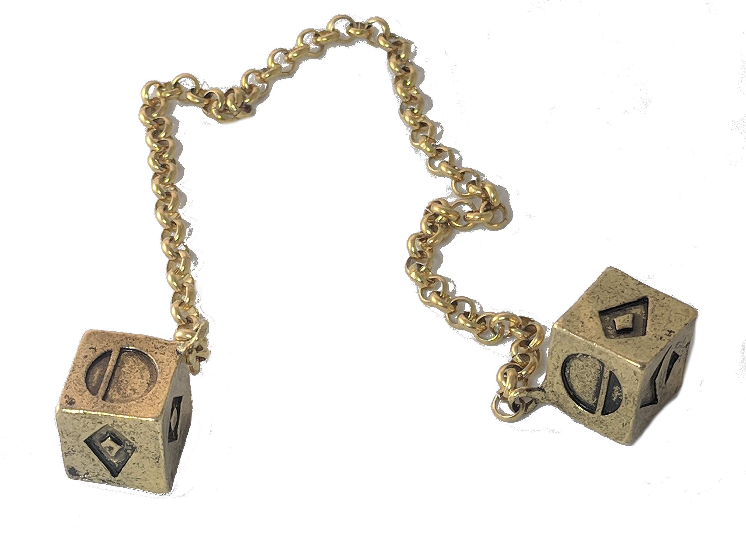 Smuggler's Dice Accurate Antique Weathered Gold Plated Solo Dice (Large)