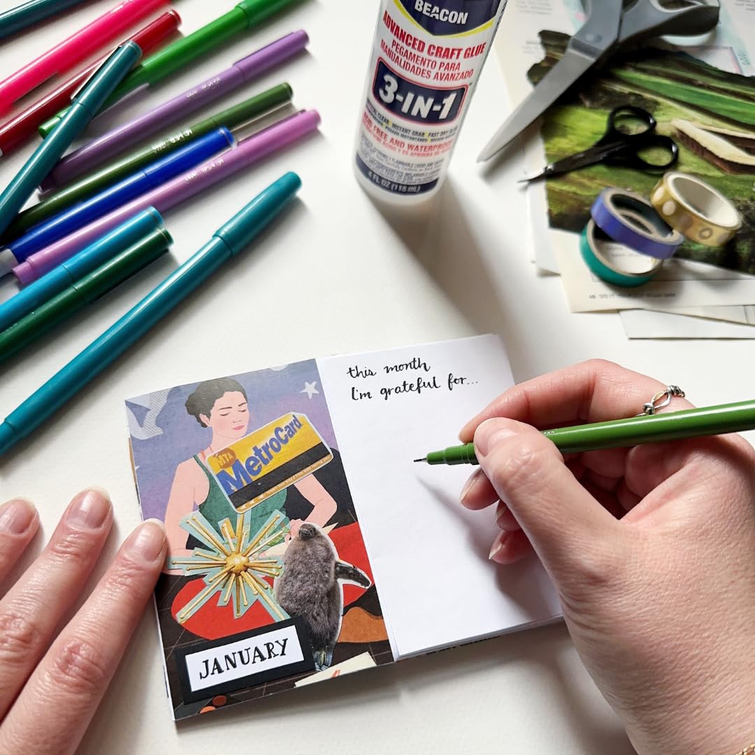 BEACON 3-in-1 Advanced Craft Glue - Fast-Drying, Crystal Clear Adhesive for Wood, Ceramics, Fabrics, and More, 4-Ounce