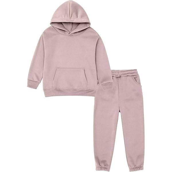 Youth 2Pcs Stand Collar Tracksuit Brushed Fleece Pullover