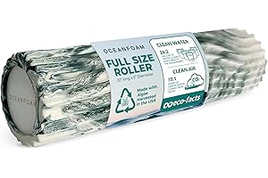 Oceanfoam Tidal Roller - Hunter Marbled - Muscle Massage Foam Roller for Back Pain & Stretching - Firm and Ergonomic Wide Wave Textured - Yoga, Athletics, & Wellness - Full Size, 20" x 5"