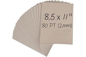 NAVY PENGUIN Heavy-Duty Chipboard Sheets 8.5 x 11 in - 80 PT (2mm) Thick - 20 Sheets of Chip Board for Binding Covers, Book Boards, Backing and Crafts - Sturdy Alternative to Thin Cardboard Sheets