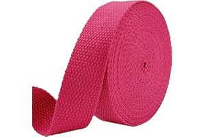 AEVORA 1 inch Cotton Webbing Braid Handles Bag Strap 15ft High Density Webbing Plain Weave Straps for Cloth Tote Bag, Pet Collars, DIY Projects, Crafts, Outdoor Accessories (Rose 503)