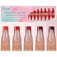 Misssix French Gel Nail Tips, 150Pcs Red French Tip Press on Nails Long Square, No Need to File Tips Pre-lasting, Fake Nails for Nail Art DIY 15 Sizes