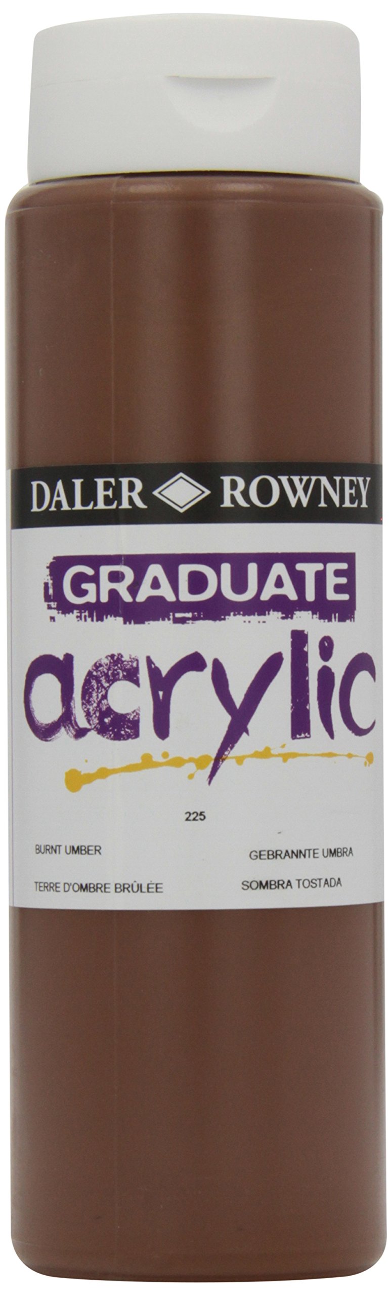 Daler Rowney DR123500225 GRADUATE ACRYLIC 500ML BURNT UMBER , Brown