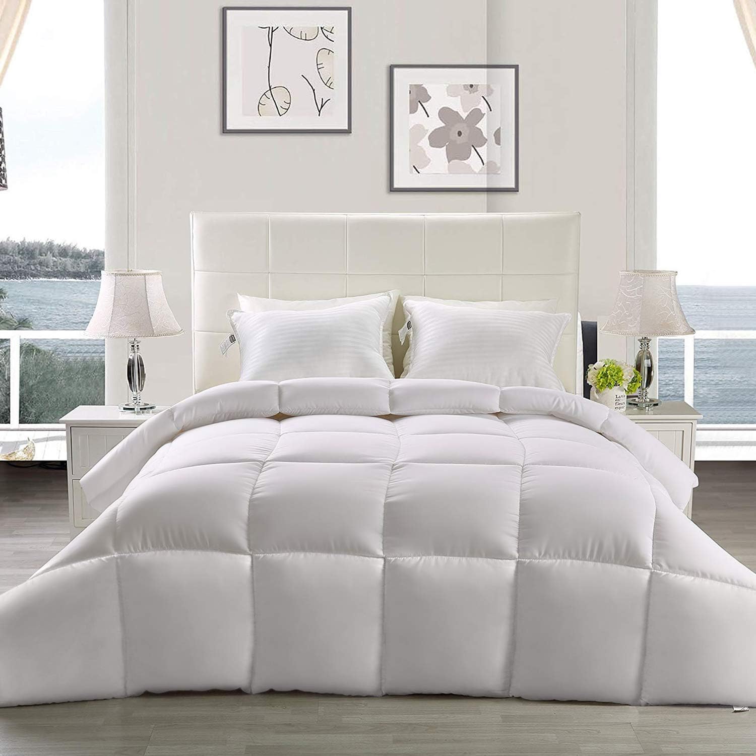 Utopia Bedding Down Alternative Comforter (King, White) - All Season Comforter - Plush Siliconized Fiberfill Duvet Insert - Box Stitched: Home & Kitchen