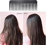 luoshaPUCY Wide Tooth Comb Plastic Pocket Fine Dressing Heat Resistant Black view 3