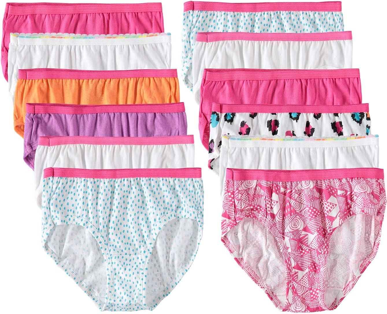 Hanes Girls' Hipster Multipack (colors and prints may vary): Clothing