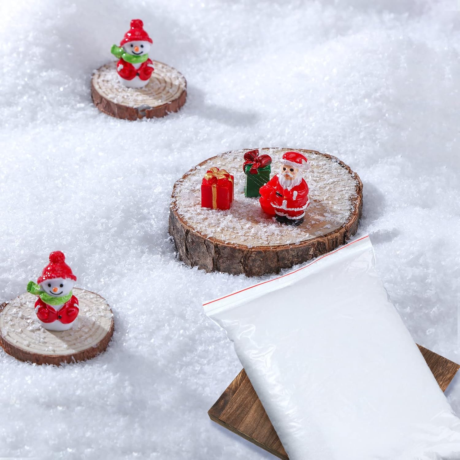 Artificial Snow - Christmas Fake Snow for Crafts Glitter Fake Snow Village Fake Snow Powder Decoration Artificial Plastic Snow Powder Christmas Tree Decorations Village Winter Displays Party Supplies (White, 1200 g)