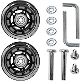 Rhinenet Replacement Luggage Suitcase Wheels OD 68mm Repair Kit Parts Axles | Rubber Metal Clear Wheel Roller Bearings Tools Wear-Resistant Mute Flexible Set of (2) Wheels 68mm x 24mm x 6mm