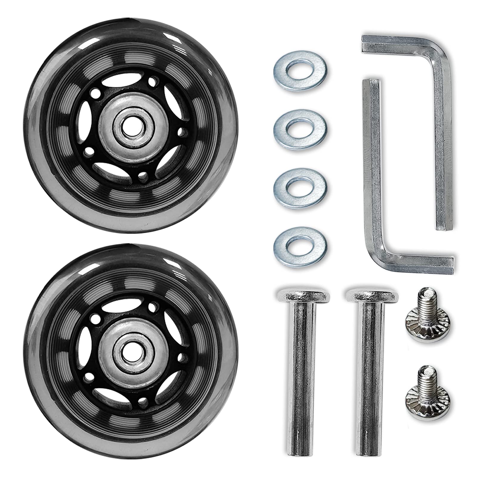 1 Pair of Luggage Suitcase OD 68mm Replacement Wheels Axles Deluxe Repair tool Kit — image 1