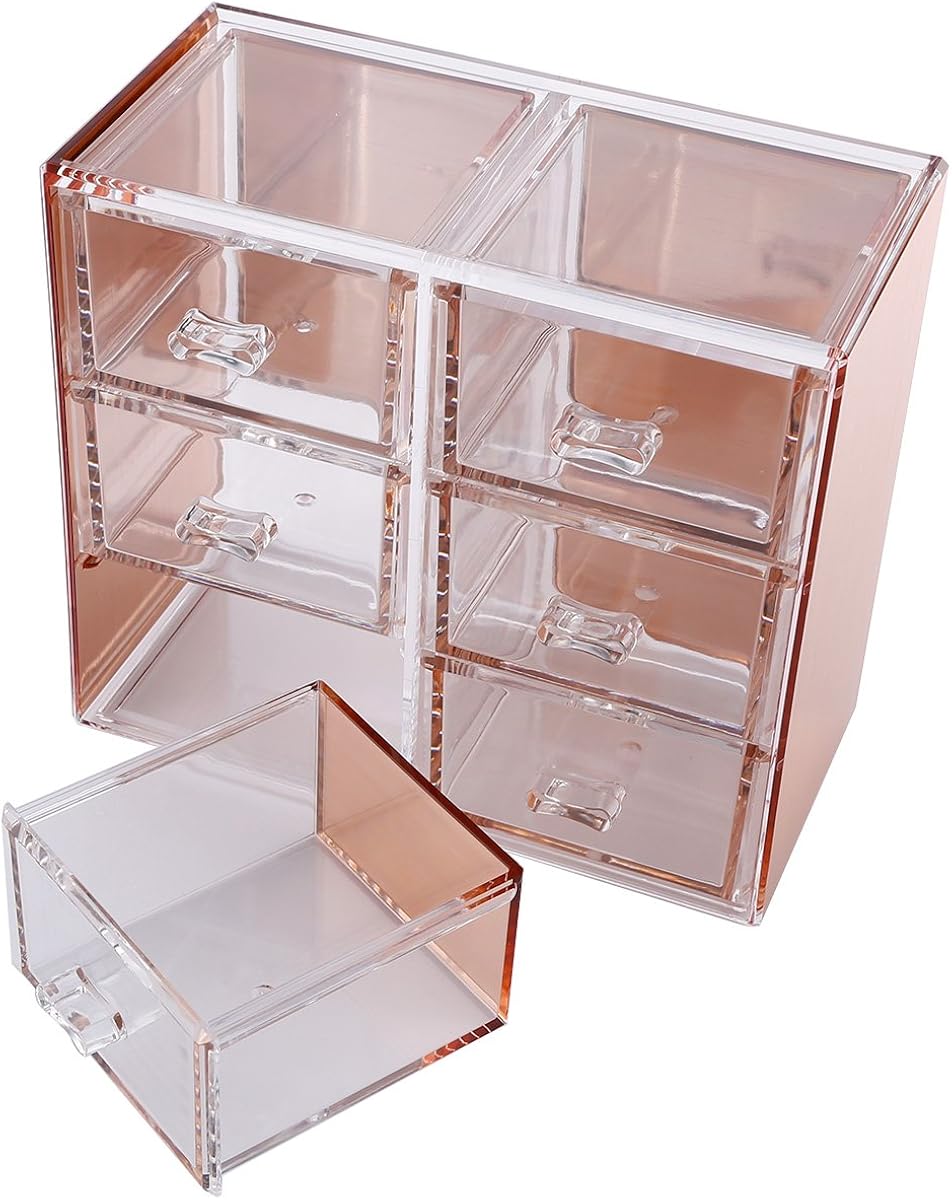 Amazon Co Jp おしゃれなロースゴールド 化粧品収納ボックス メイクケース コスメ収納スタンド 透明アクリル ジュエリーボックス 小物 アクセサリー収納 車 バイク