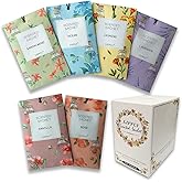 LIFFLY 14 Packs Scented Sachets for Drawers and Closets Lavender Rose Jasmine Ocean Vanilla Sandalwood 6 Different Scent Gift Box