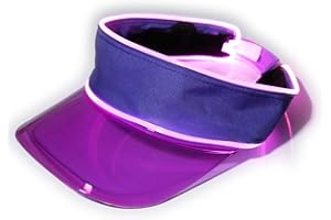 HOUSE OF RAVE LED Neon Visor Hat Sport Cap - Rechargebale Light Up Rave Hat Festival Accessory Adjustable Retro Sun Visor for Women and Men
