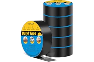 NISHCON Butyl Joist Tape for Decking 1 5/8" x 50', Waterproof and Anti-Corrosion for Extend Deck Life, 6 Rolls