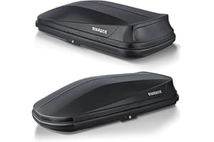 DVASOVIO Heavy-Duty Rooftop Cargo Box, 3D Diamond Embossing Style Weather-Resistant Hard-Shell Roof Storage Box with Security Locks, 130 LBS Capacity, 14 Cubic Ft, 62.8" L x 31.1" W x 14.1" H, Black