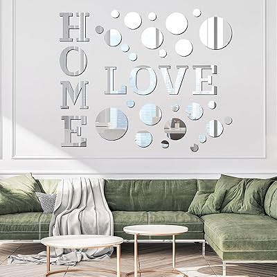 Buy Durony Home Acrylic Mirror Wall Stickers Home Love Letter Quotes Wall Stickers Letter And Round Mirror Stickers For Home Decor Hellip Online In Turkey B092d4hmb7