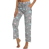 ENJOYNIGHT Women Cotton Lounge Pants Comfy Pajama Bottoms With Pockets&Drawstring