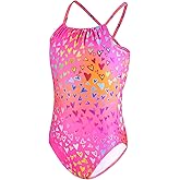 TENVDA Girls Swimsuit Summer Beach Sport Halter Bathing Suits One Piece Swimwear for 2-12 Years Old Kids