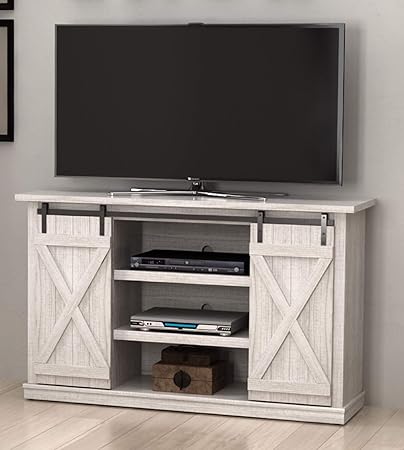 Amazon Com Universal Ltd Sliding Barn Door Tv Stand Entertainment