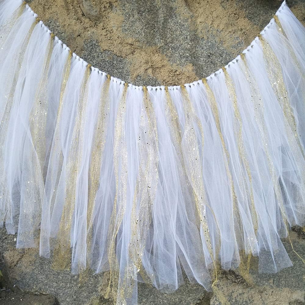 Photo 1 of High Chair Skirt - Baby Birthday Tutu High Chair Decoration For Birthday Party Supplies, Gold