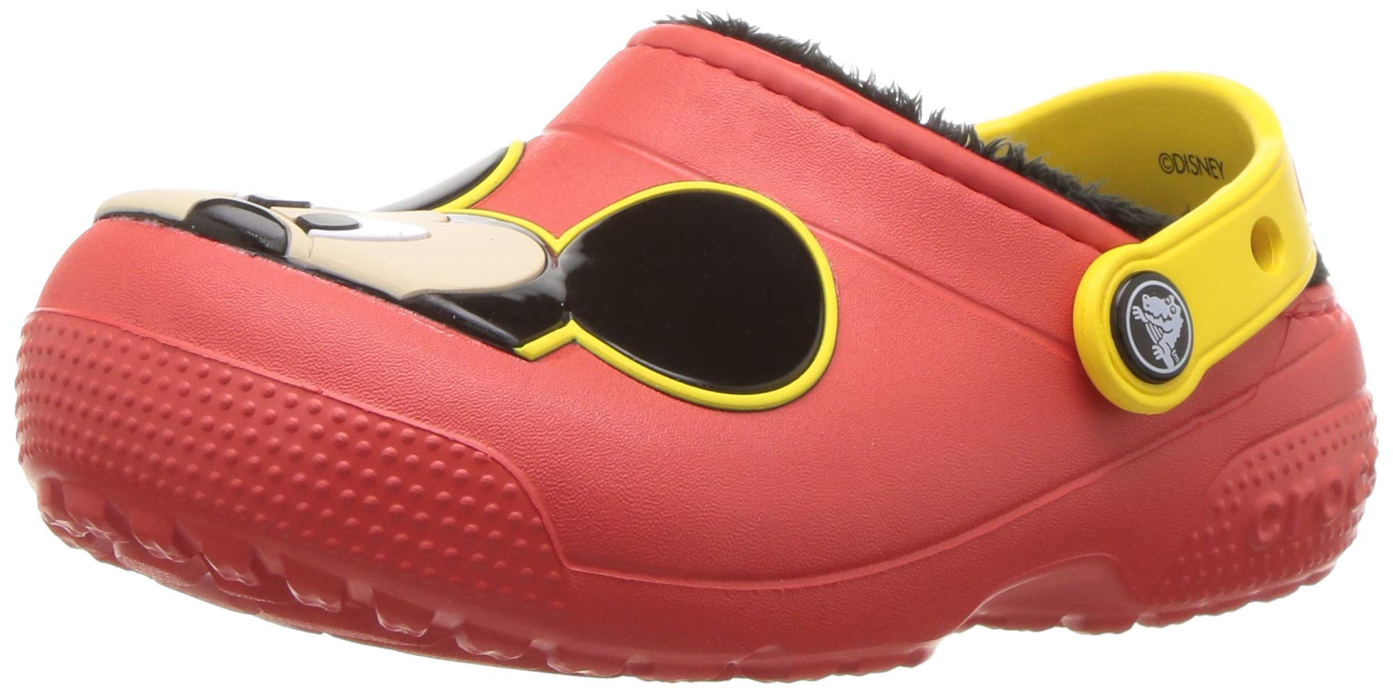 fuzzy red crocs