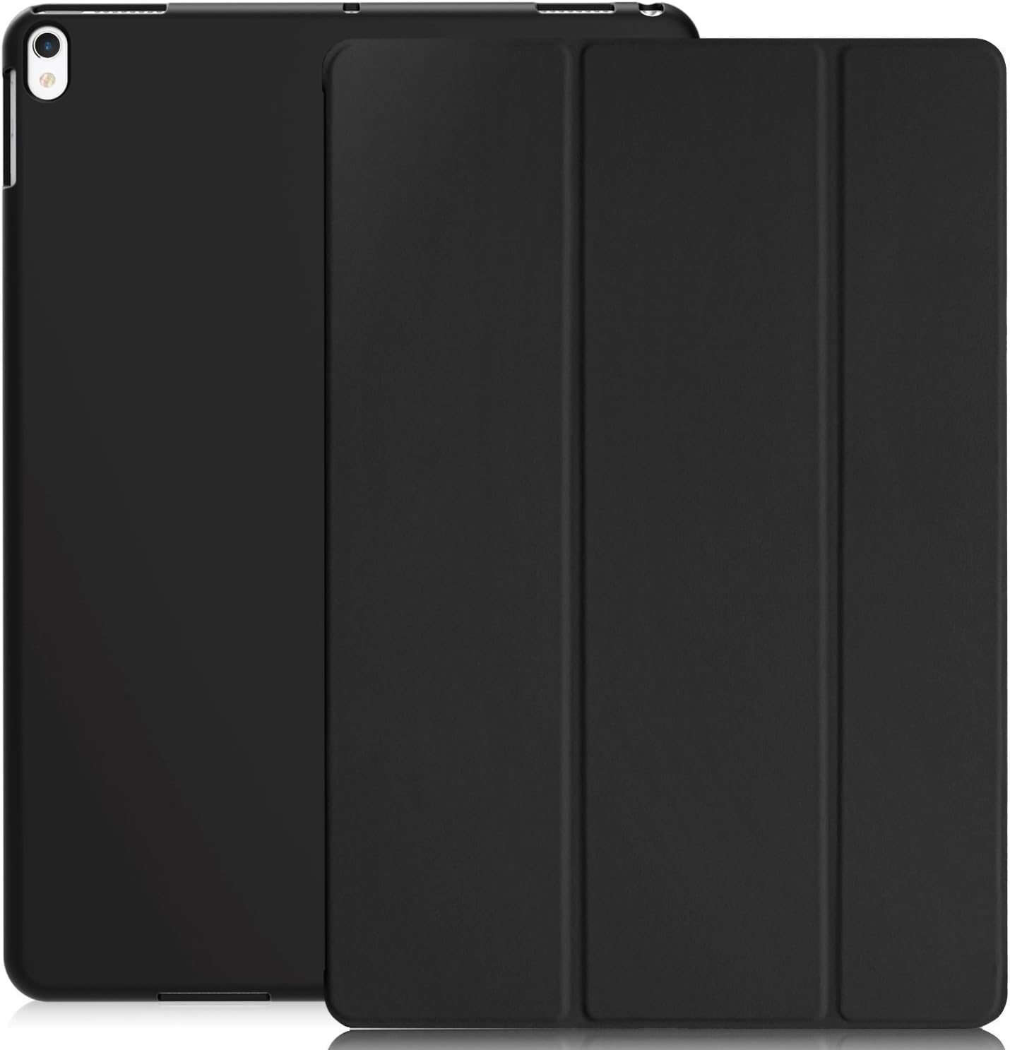 KHOMO iPad Pro 10.5 Inch & iPad Air 3 2019 Case - DUAL Black Super Slim Cover with Rubberized back and Smart Feature
