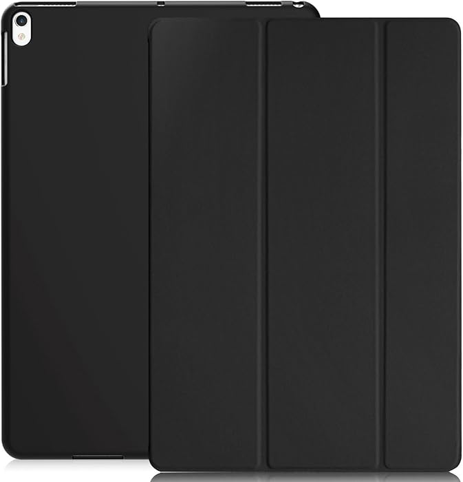 KHOMO iPad Pro 10.5 Inch & iPad Air 3 2019 Case - DUAL Black Super Slim Cover with Rubberized back and Smart Feature