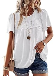 Falechay Plus Size Tops for Women Keyhole Button